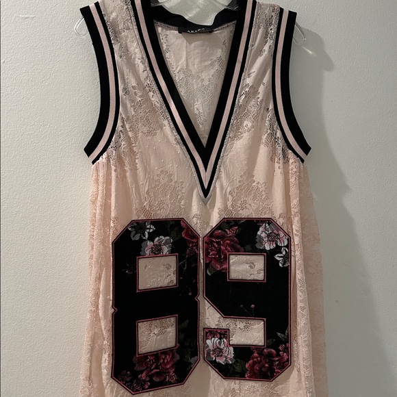 Akira on the sidelines lace jersey mini dress in pink - Picture 3 of 9